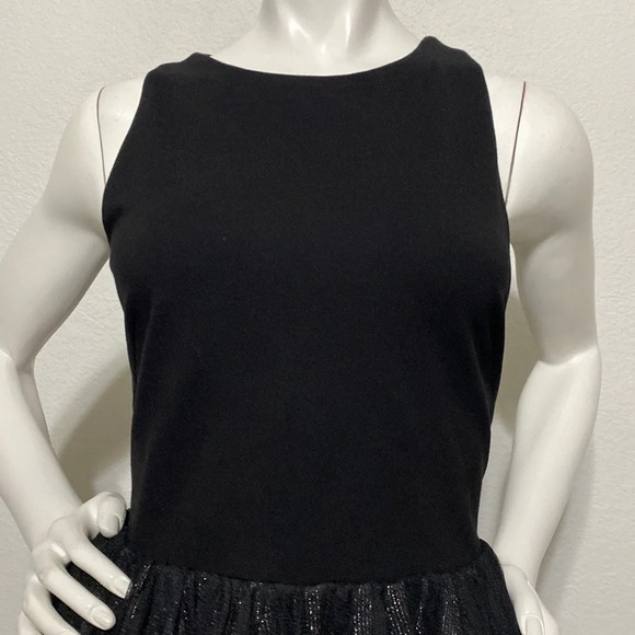 Greylin Black & Metallic Tulle/Mesh Cocktail Dress Size M - Picture 5 of 12